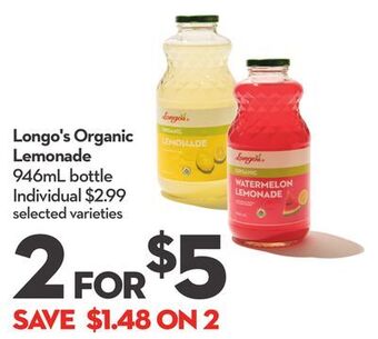 Longo's Longo's organic lemonade offer