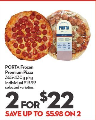 Longo's Porta frozen premium pizza offer