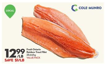 Longo's Fresh ontario rainbow trout fillet offer