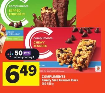 Foodland Compliments family size granola bars 560-630 g offer