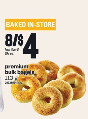Independent Grocer Premium bulk bagels, 113 g offer
