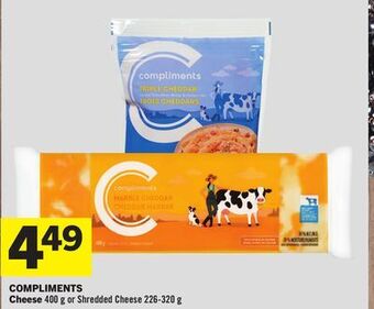 Foodland Compliments cheese 400 g or shredded cheese 226-320 g offer