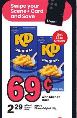 Foodland Kraft dinner original 200 g offer