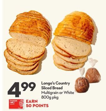 Longo's Longo's country sliced bread offer