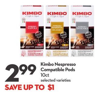 Longo's Kimbo nespresso compatible pods offer
