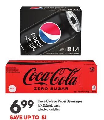 Longo's Coca-cola or pepsi beverages offer