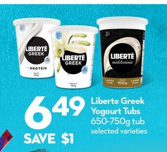 Longo's Liberte greek yogourt tubs offer