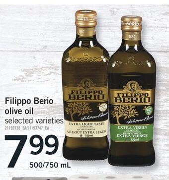 Fortinos Filippo berio olive oil, 500/750 ml offer