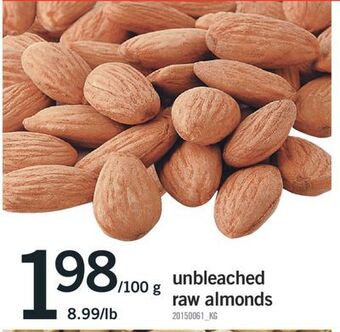 Fortinos Unbleached raw almonds, 100 g offer