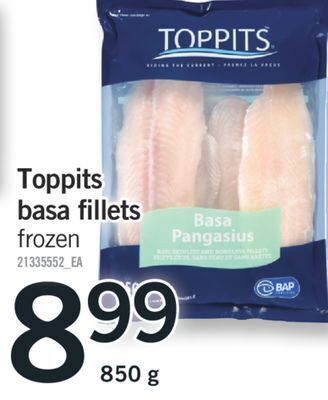 Fortinos Toppits basa fillets, 850 g offer