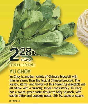 Fortinos Yu choy offer