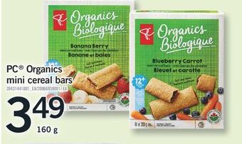 Fortinos Pc organics mini cereal bars, 160 g offer