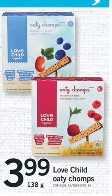 Fortinos Love child oaty chomps, 138 g offer