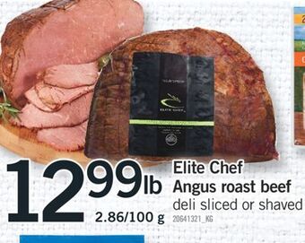 Fortinos Elite chef angus roast beef, 2.86/100 g offer