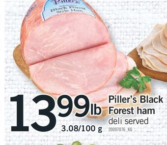 Fortinos Piller's black forest ham, 3.08/100 g offer