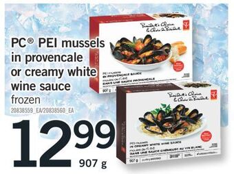 Fortinos Pc pei mussels in provencale or creamy white wine sauce, 907 g offer