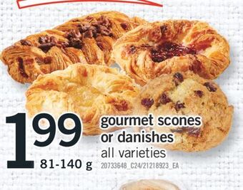 Fortinos Gourmet scones or danishes, 81-140 g offer