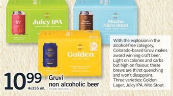 Fortinos Gruvi non alcoholic beer, 4 x 355 ml offer