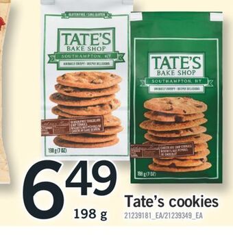 Fortinos Tate's cookies 198 g offer