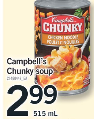 Fortinos Campbell's chunky soup, 515 ml offer