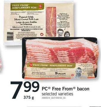 Fortinos Pc free from bacon, 375 g offer