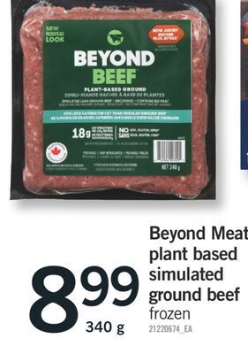 Fortinos Beyond meat plant based simulated ground beef, 340 g offer