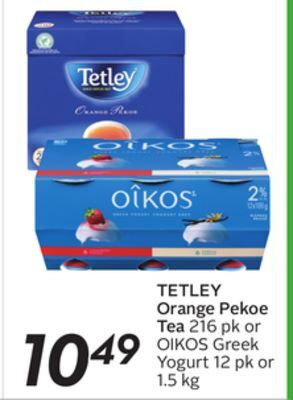 Sobeys Tetley orange pekoe tea offer