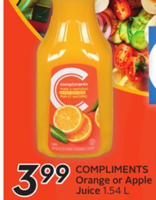 Sobeys Orange or apple juice offer