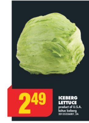 No Frills Iceberg lettuce offer