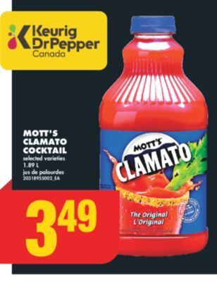 No Frills Mott's clamato cocktail, 1.89 l offer