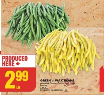 No Frills Green or wax beans offer