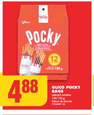 No Frills Glico pocky bags, 144/156 g offer