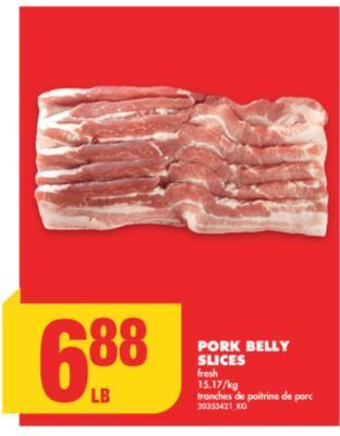 No Frills Pork belly slices offer