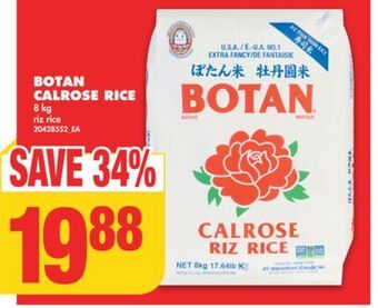 No Frills Botan calrose rice, 8 kg offer