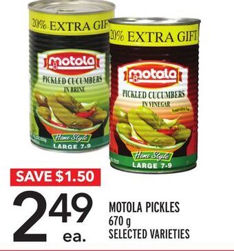 Metro Motola pickles offer