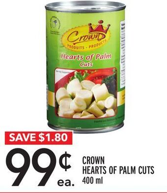 Metro Crown hearts of palm cuts offer
