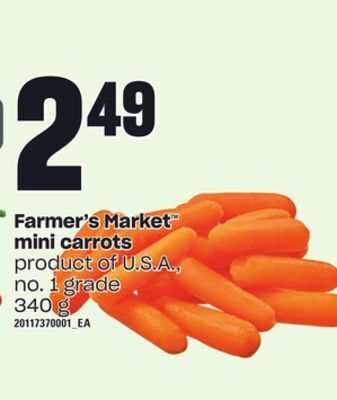 Loblaws Farmer's market mini carrots, 340 g offer