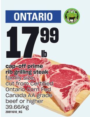 Loblaws Cap-off prime rib grilling steak offer