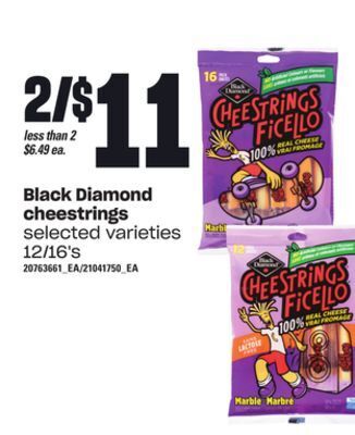 Loblaws Black diamond cheestrings, 12/16's offer