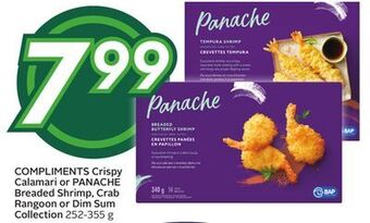 Sobeys Compliments crispy calamari or panache breaded shrimp, crab rangoon or dim sum collection offer