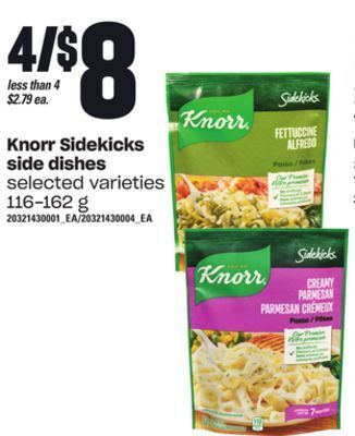 Loblaws Knorr sidekicks side dishes, 116-162 g offer