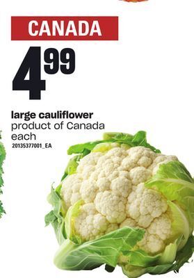 Loblaws Large cauliflower offer