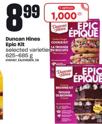 Loblaws Duncan hines epic kit, 625-685 g offer