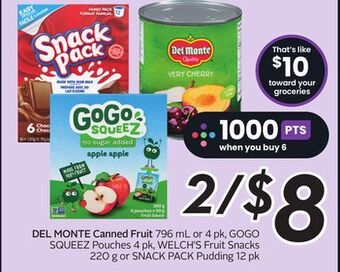Sobeys Del monte canned fruit offer
