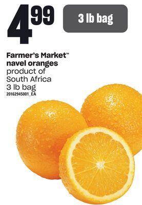 Loblaws Farmer's market navel oranges, 3 lb bag offer