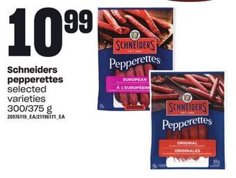 Loblaws Schneiders pepperettes, 300/375 g offer