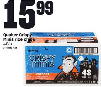 Loblaws Quaker crispy minis rice chips, 48's offer