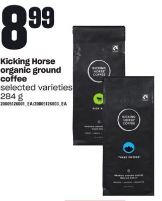 Loblaws Kicking horse organic ground coffee, 284 g offer