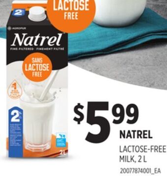 Loblaws Natrel lactose-free milk, 2 l offer