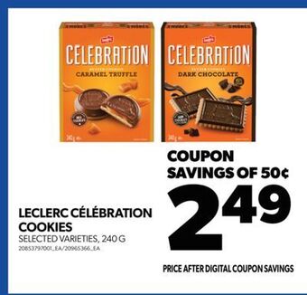 Real Canadian Superstore Leclerc célébration cookies, 240 g offer